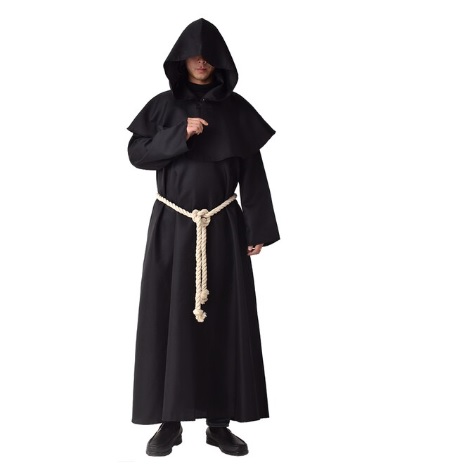 ٻҾ2 ͧԹ : ++++شΌչѡǪ شҷǧ ش Priest ҤѡǪ ͧ觡ؤҧ    vampire ٵ  Medieval Monk Priest Robe Black Hooded 