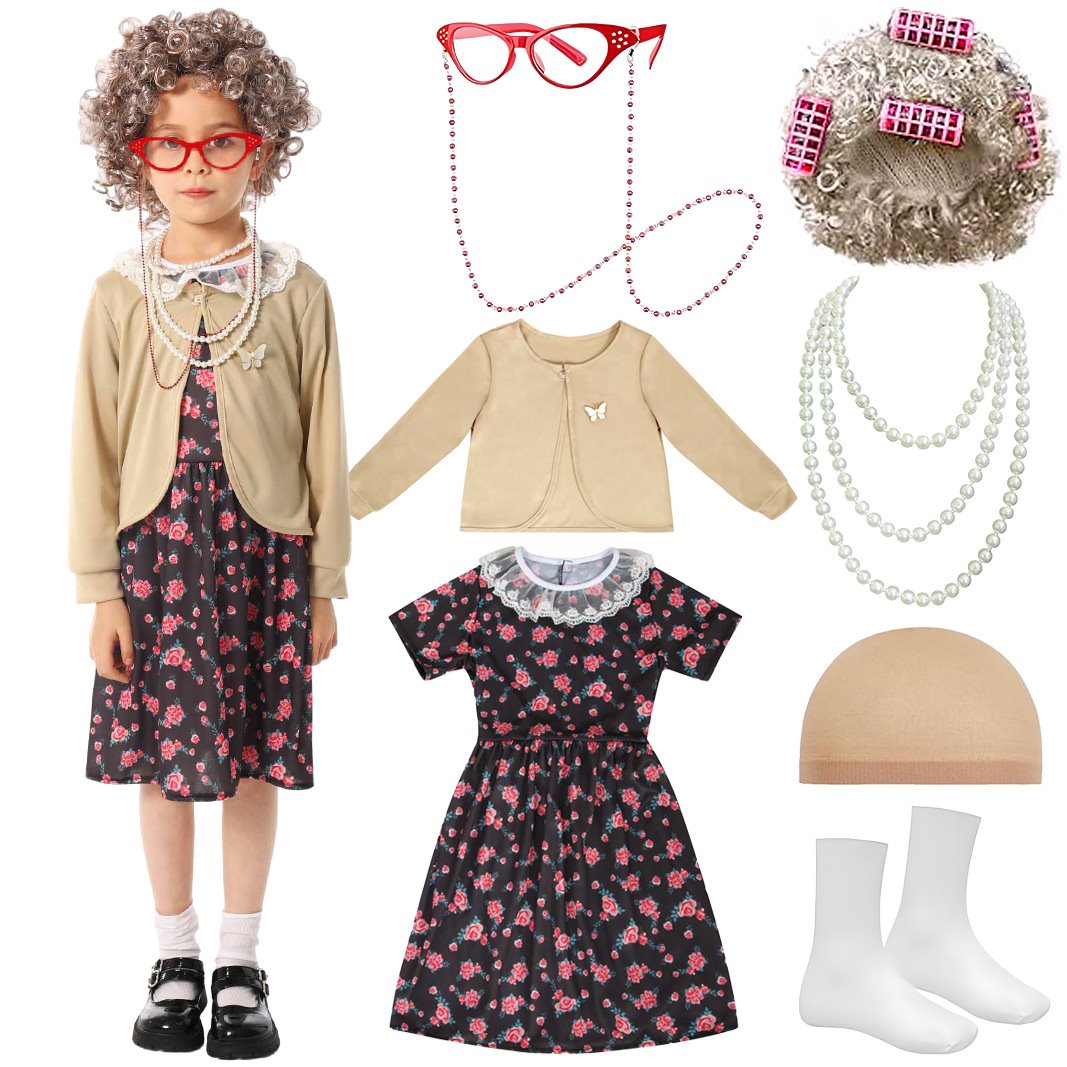 รูปภาพที่#2 ของสินค้า : 7C187 ชุดแฟนซีเด็กหญิง ชุดคุณย่า/คุณยาย ชุดตลกน่ารัก พร้อมอุปกรณ์ครบเซ็ต Children Old Lady Grandma Costume รูปภาพที่2 ของสินค้า : 7C187 ชุดแฟนซีเด็กหญิง ชุดคุณย่า/คุณยาย ชุดตลกน่ารัก พร้อมอุปกรณ์ครบเซ็ต Children Old Lady Grandma Costume