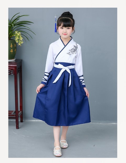 ٻҾ3 ͧԹ : 7C145 ش˭ԧ չҳ شط 蹽   çԹ Modern Hanfu White BlueSkirt