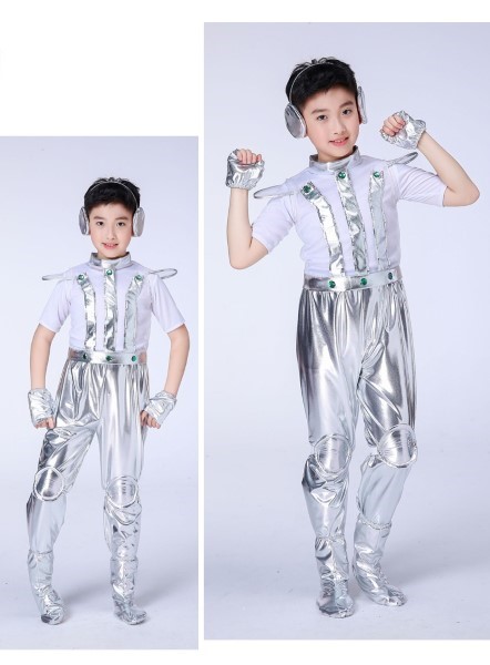 ٻҾ3 ͧԹ : 7C211 ش ش¹ شǡ ش¹ شԹ Children Robot Space Alien Silver Costume