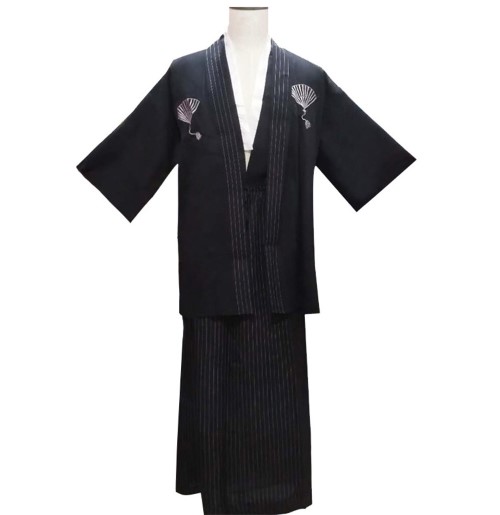 ٻҾ4 ͧԹ : 7C122 ش ش ش١ҵ ش մ㺾Ѵ Kimono Yukata Black and Fan Pattern Costumes