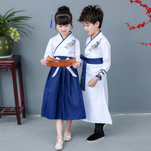 ٻҾ4 ͧԹ : 7C143 ش硪 չҳ شط 蹽   ѴԹ Modern Hanfu White BlueBelt