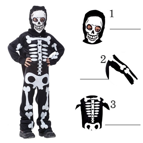 ٻҾ4 ͧԹ : 7C233 ش شçд١ شд١ شչ Children Skeleton Bone Halloween Costumes