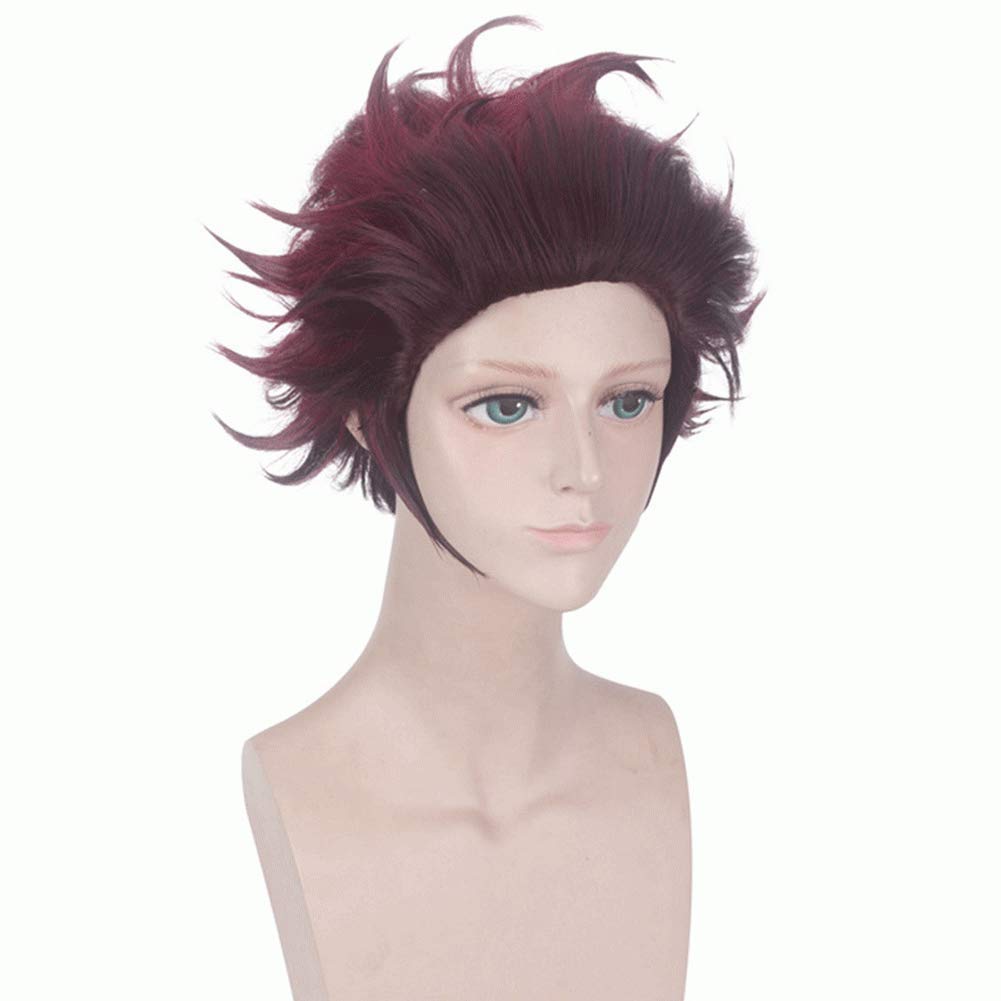 �ٻ�Ҿ���4 �ͧ�Թ��� : �ԡ�ѹ����� ������ �ѹ����� �Һ�Ԧҵ���� Kamado Tanjirō Kimetsu no Yaiba or Demon Slayer Cosplay wig �ԡ��Ό�� 