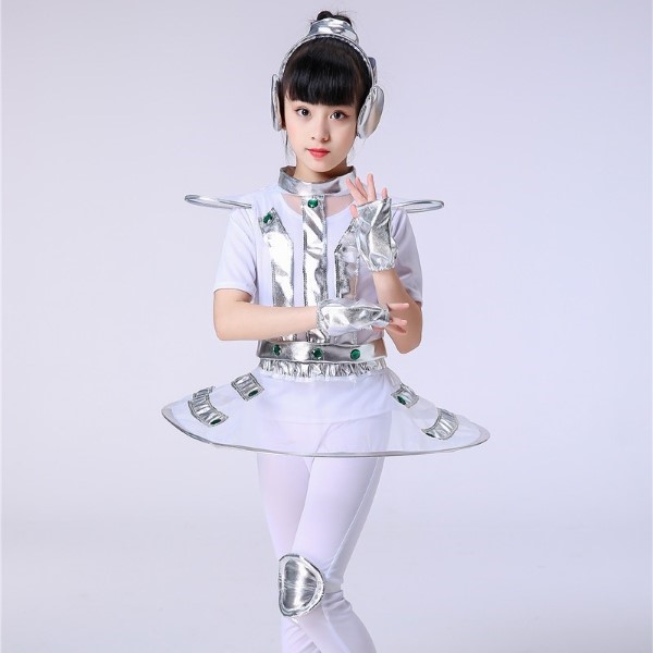 ٻҾ5 ͧԹ : 7C211 ش ش¹ شǡ ش¹ شԹ Children Robot Space Alien Silver Costume