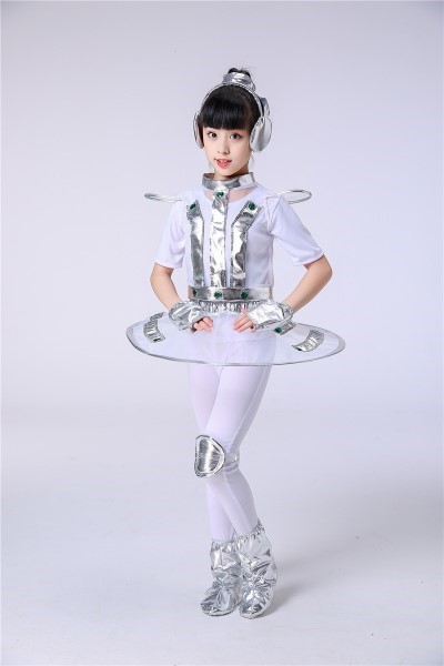 ٻҾ6 ͧԹ : 7C211 ش ش¹ شǡ ش¹ شԹ Children Robot Space Alien Silver Costume