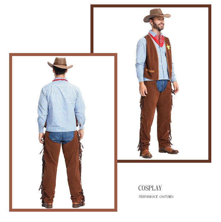 �ٻ�Ҿ���6 �ͧ�Թ��� : ++�������++�ش��Ǻ�¼���� �ش�������ͤ�Ǻ�� �شΌ�դѹ��� Western Cowboy Costume ��������� �������ǡ ��Ҿѹ�� ����͡�� �ҧࡧ˹ѧ��� �ش�����������ԡѹ��͹�ؤ �ҹ������ Halloween Rodeo Cowboy Cosplay Outfit ����˭����Ǥѹ���ᴹ���ѹ��